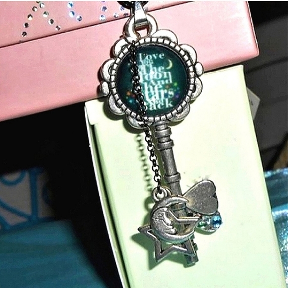 Moon & Stars Embellished Key Pendant - Picture 3 of 11